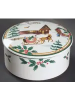 MIKASA CHRISTMAS MAGIC CANDY BOX W/ LID 4 5/8'