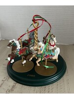 CHRISTMAS CAROUSEL HORSES AND STAND 1989