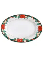 DECK THE HALLS OVAL PLATTER 13 3/4"