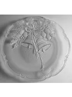 MIKASA HOLIDAY BELLS 15" CLEAR RIBBON TORTE PLATTER