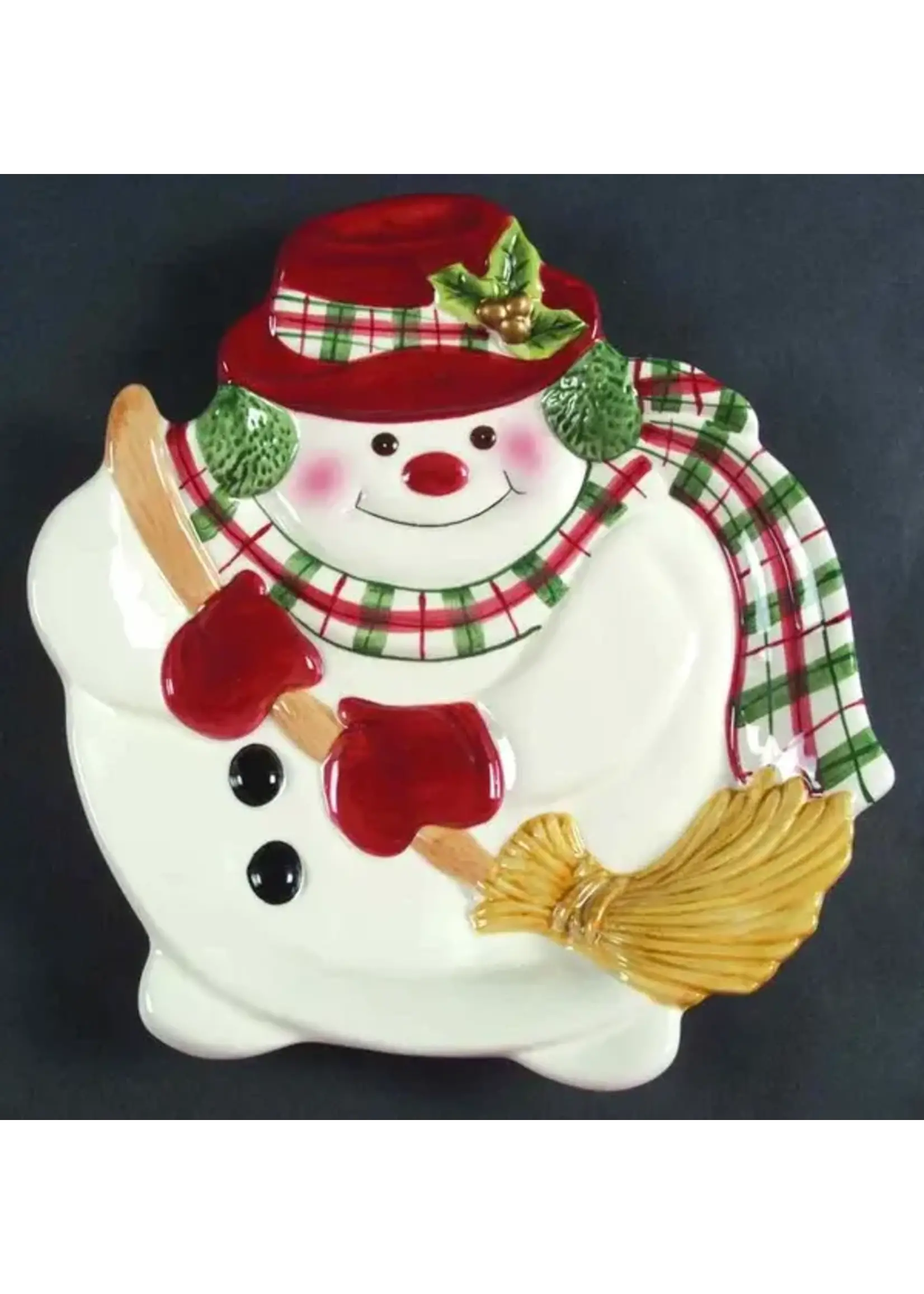 FITZ & FLOYD PLAID CHRISTMAS COOKIE PLATE