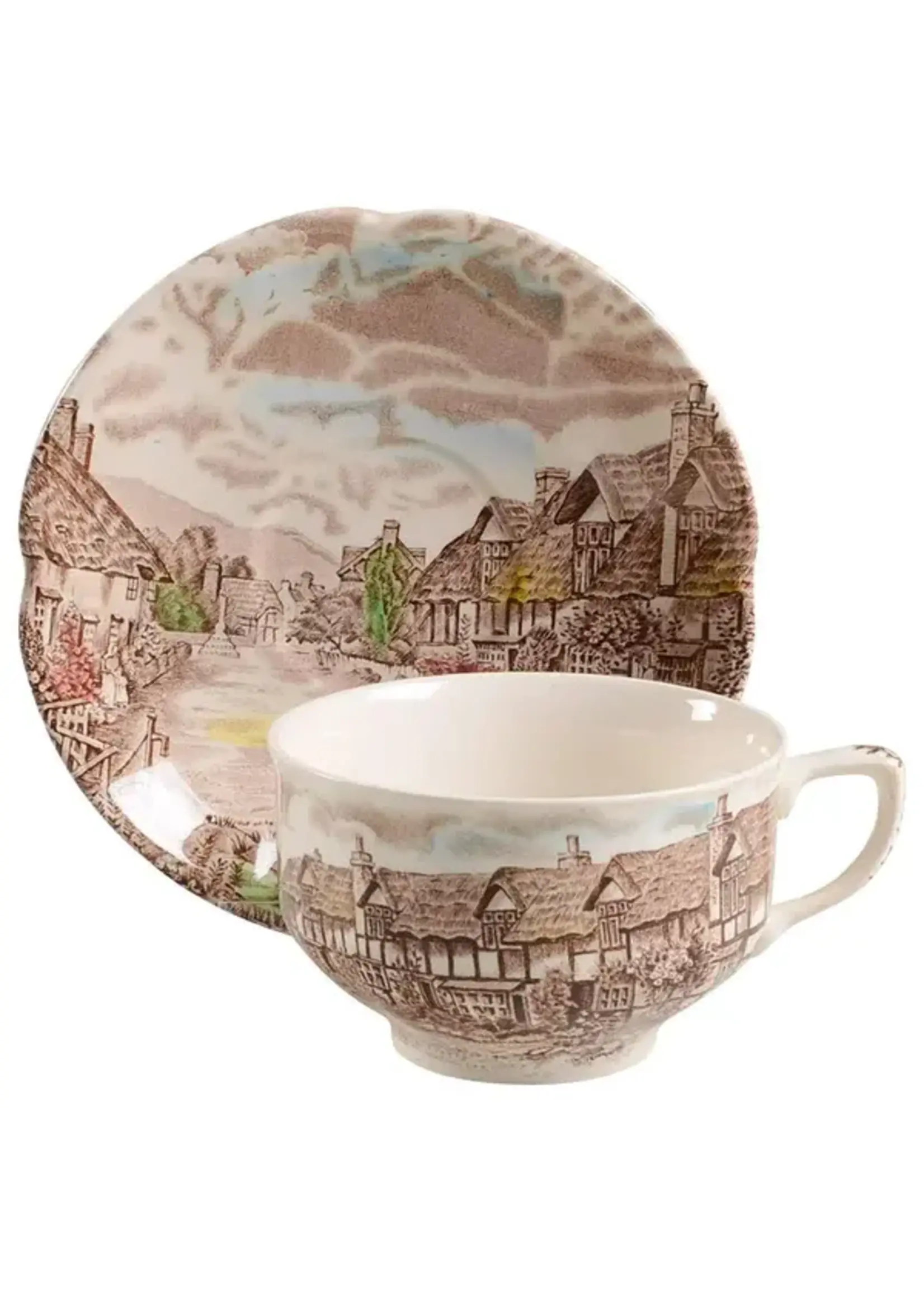 JOHNSON BROTHERS JOHNSON BROTHERS OLDE ENGLISH COUNTRYSIDE CUP & SAUCER 2 1/4"