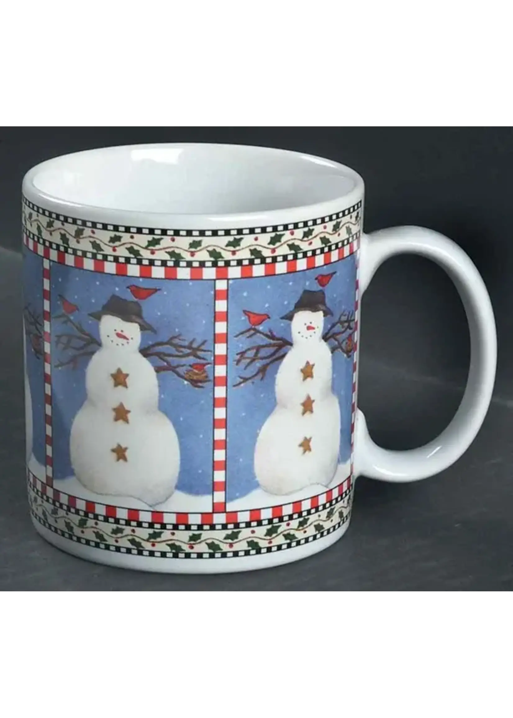 SAKURA SNOWMAN MUG 3 5/8'