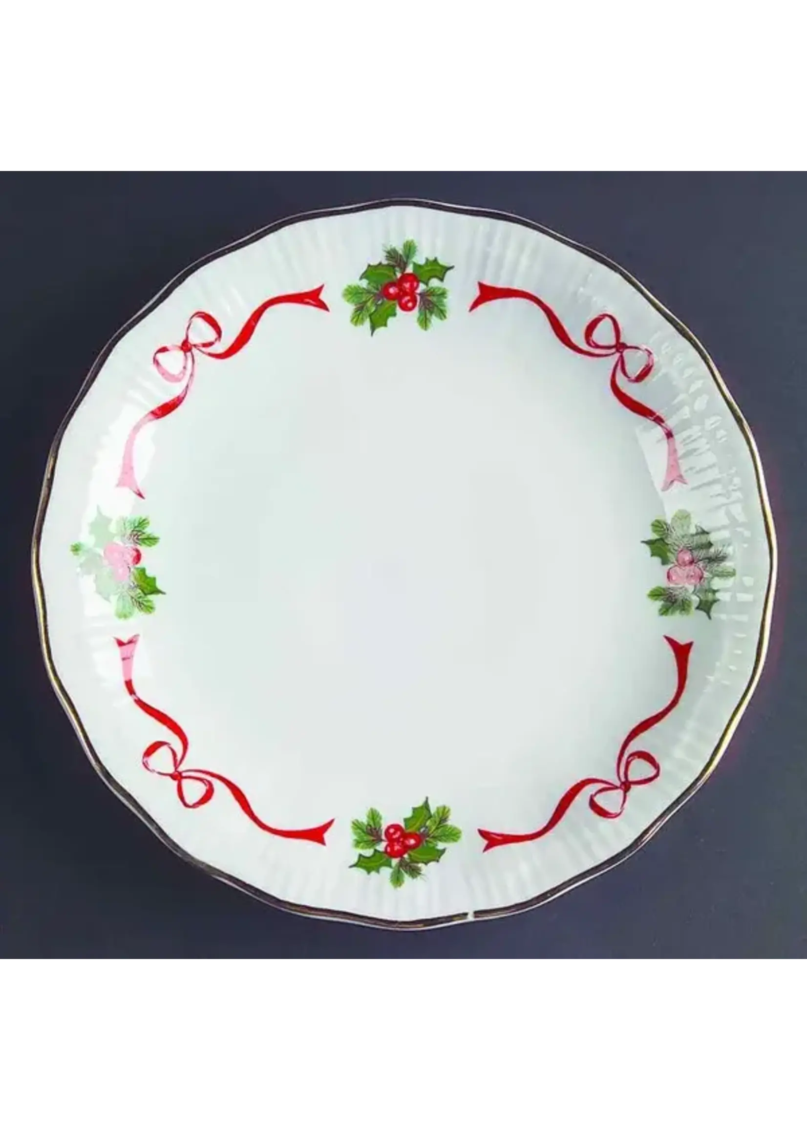 WALBRZYCH WALBRZYCH HOLIDAY RIBBON RIBBED SALAD PLATE 7 1/2"