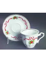 WALBRZYCH HOLIDAY RIBBON RIBBED CUP & SAUCER