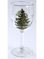 SPODE CHRISTMAS TREE RED & GREEN  GOBLET 7 1/4"