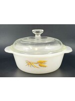 ANCHOR HOCKING WHEAT COVERED CASSEROLE W/LID 6 7/8"