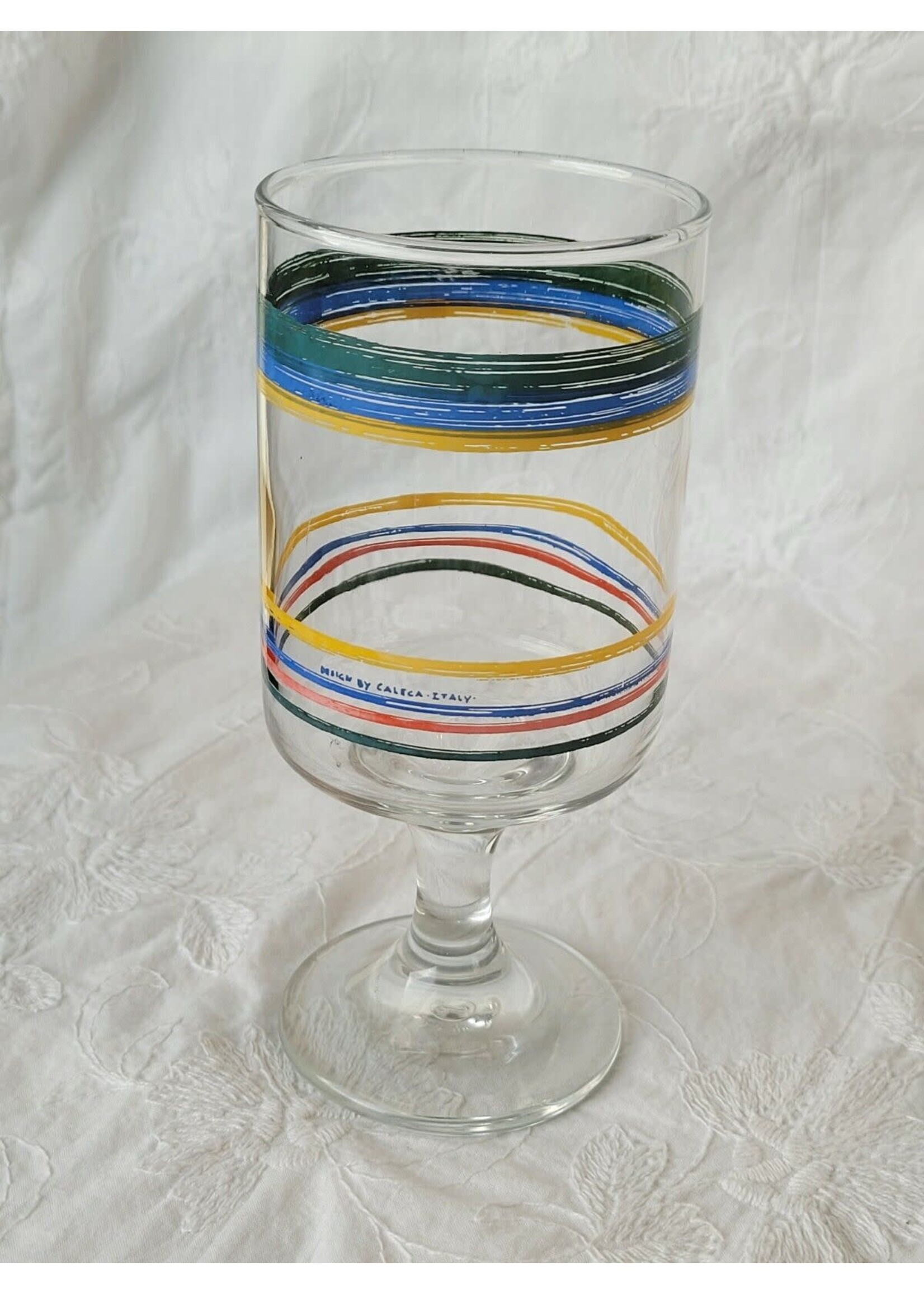 CALECA STRIPED PEDESTAL GLASS 8OZ