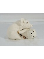 FITZ & FLOYD NESTLING PIGS FIGURAL SALT & PEPPER SET