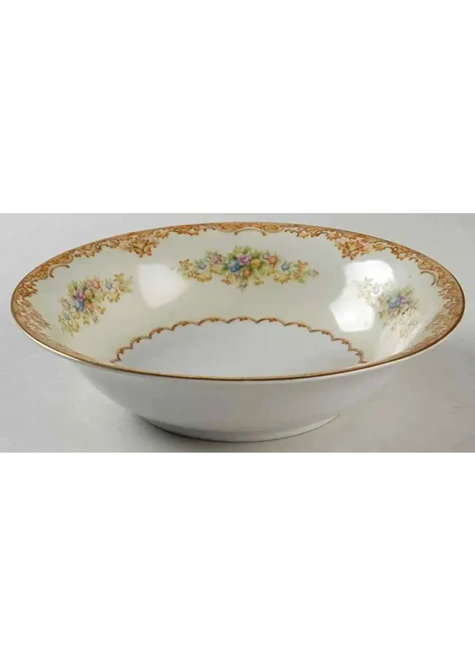 JYOTO JYOTO GOLD RUST FLORAL VEGETABLE BOWL ROUND 9 1/2"