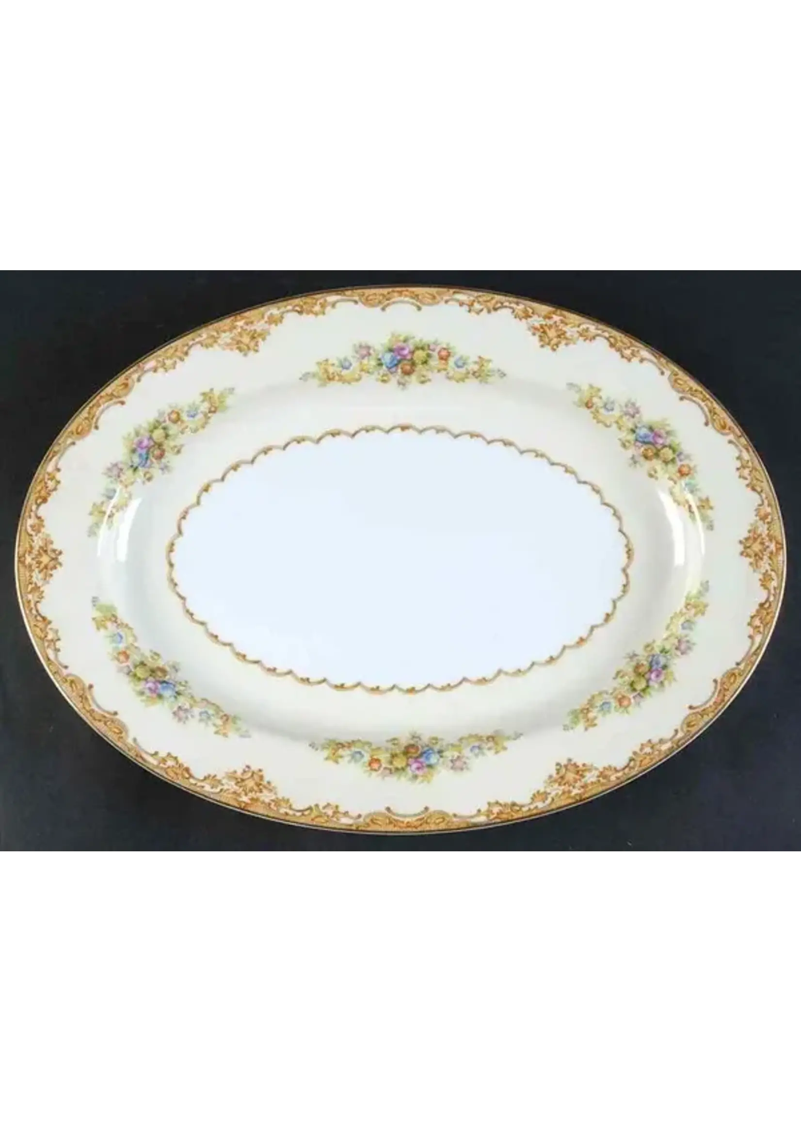 JYOTO JYOTO GOLD RUST FLORAL PLATTER 14"