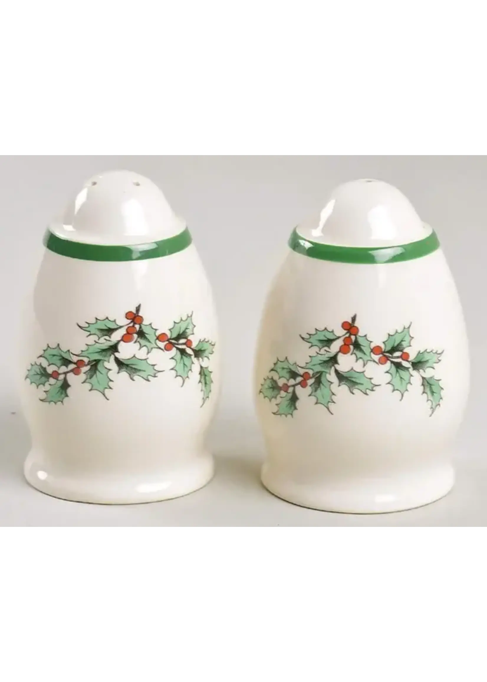 SPODE CHRISTMAS TREE (GREEN OR RED TRIM) SALT & PEPPER