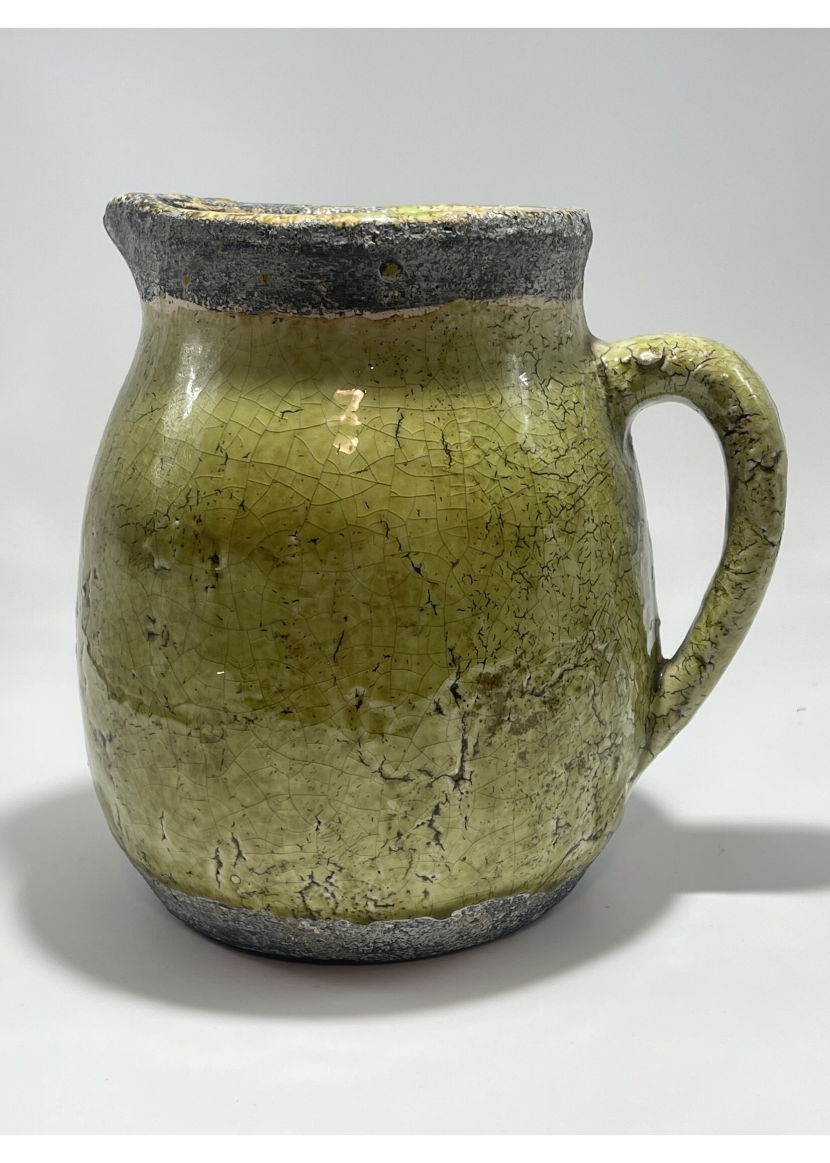 TAG ART STUDIO PITCHER GREEN CRACKLE