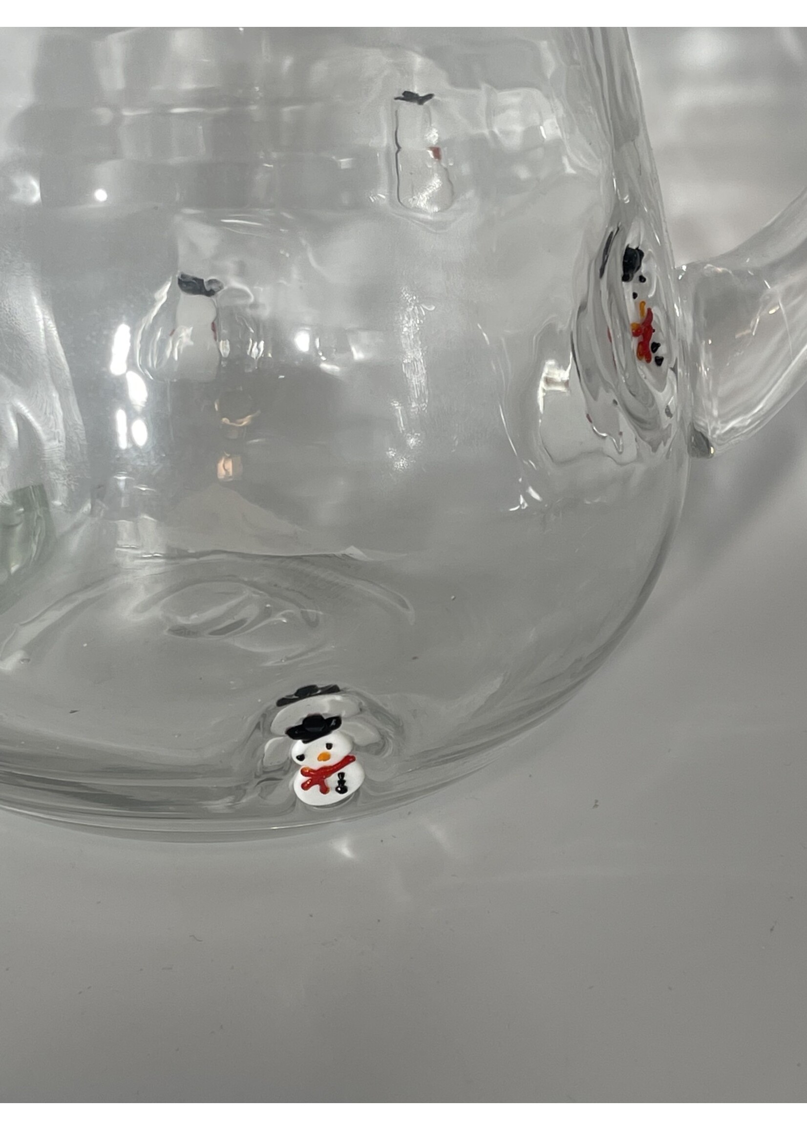 HAND BLOWN SNOWMEN PITCHER