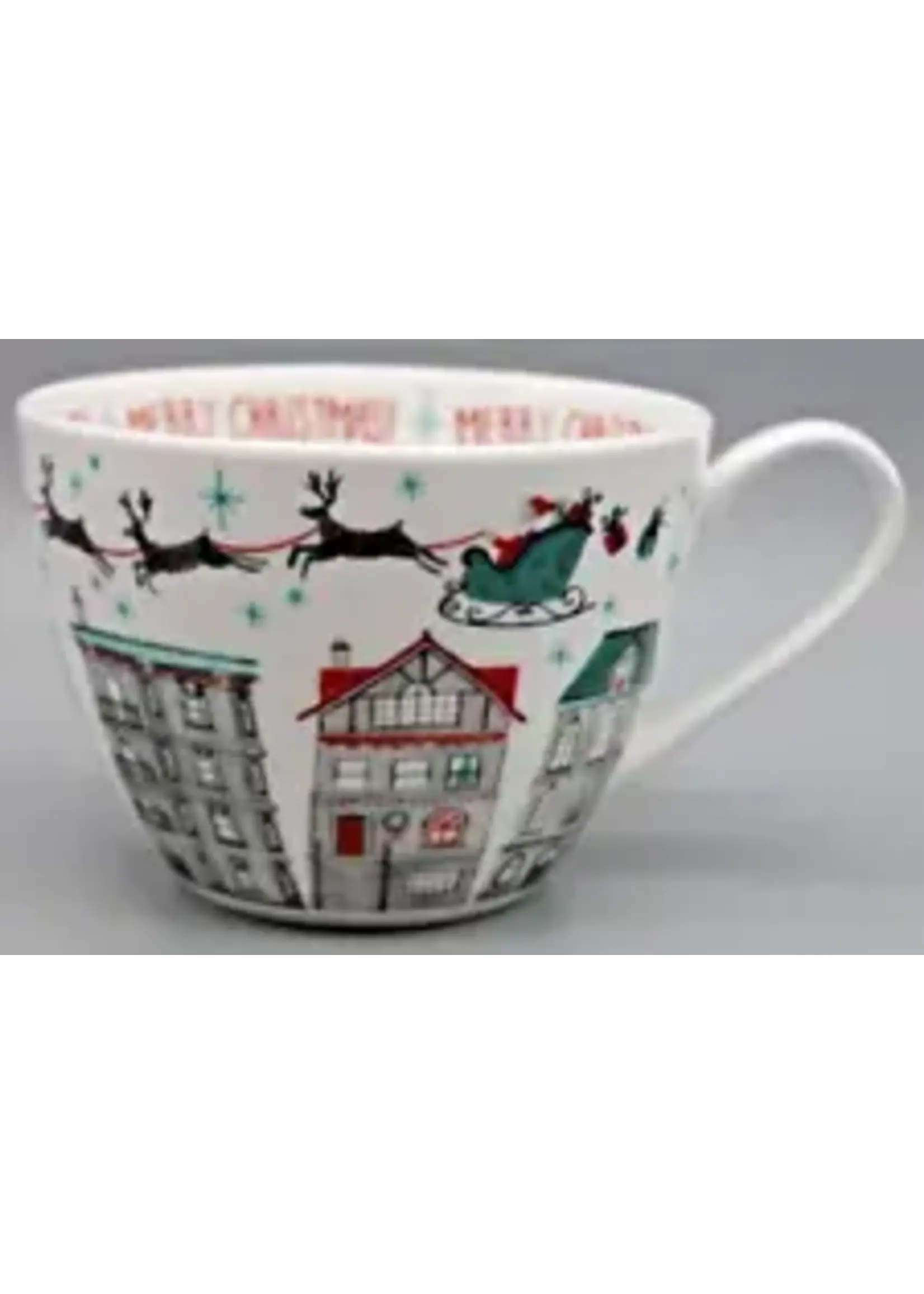 PORTOBELLO BY DESIGN MERRY CHRISTMAS MUG SANTA'S SLEIGH HO-HO-HO