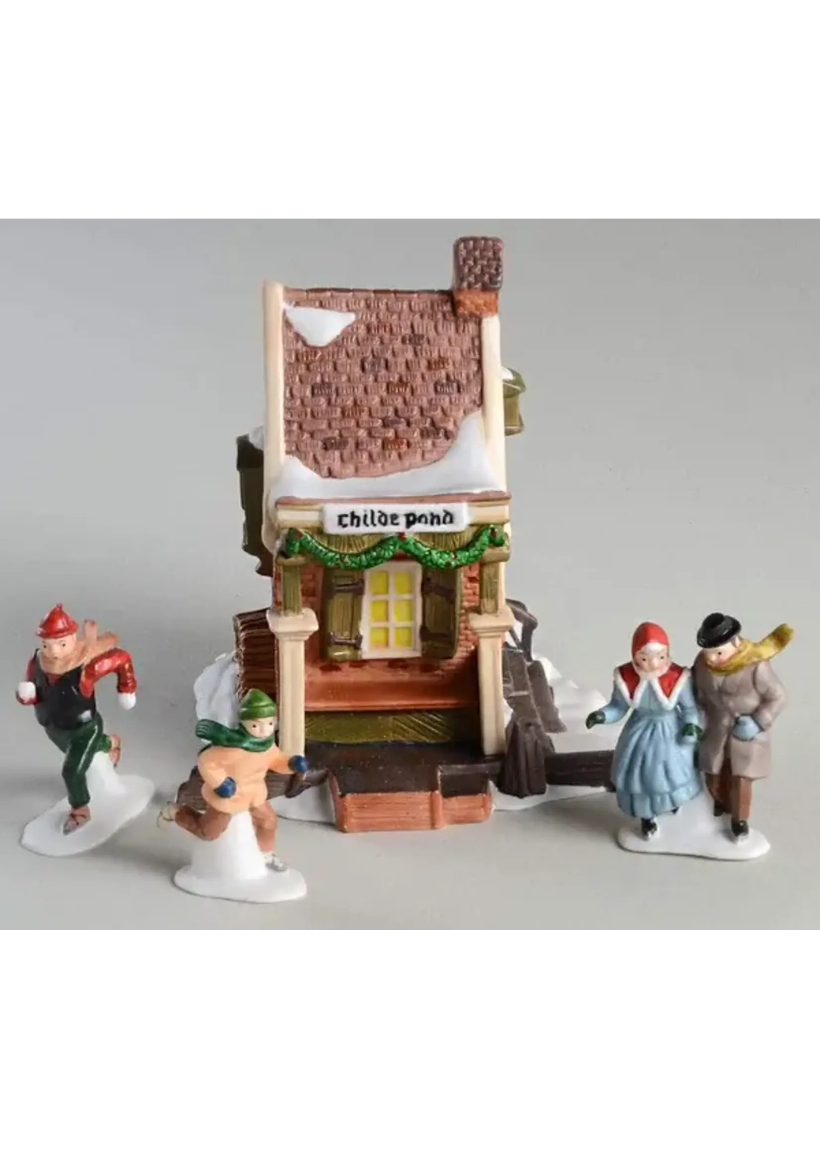 DEPARTMENT 56 DICKENS VILLAGE CHILDE POND AND SKATERS