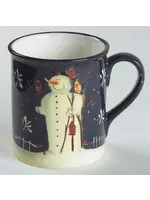 CERTIFIED INTERNATIONAL TWILIGHT SNOWMAN WHITE STARS MUG