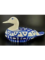 DANSK ARABESQUE BLUE/WHITE DUCK FIGURINE 9 1/2"