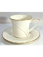 NORITAKE GOLDEN TIDE CUP & SAUCER SET 3 1/8"