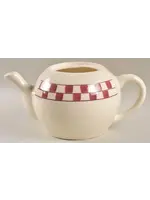 HARTSTONE RED CHECKS TEAPOT NO LID (6 CUPS)