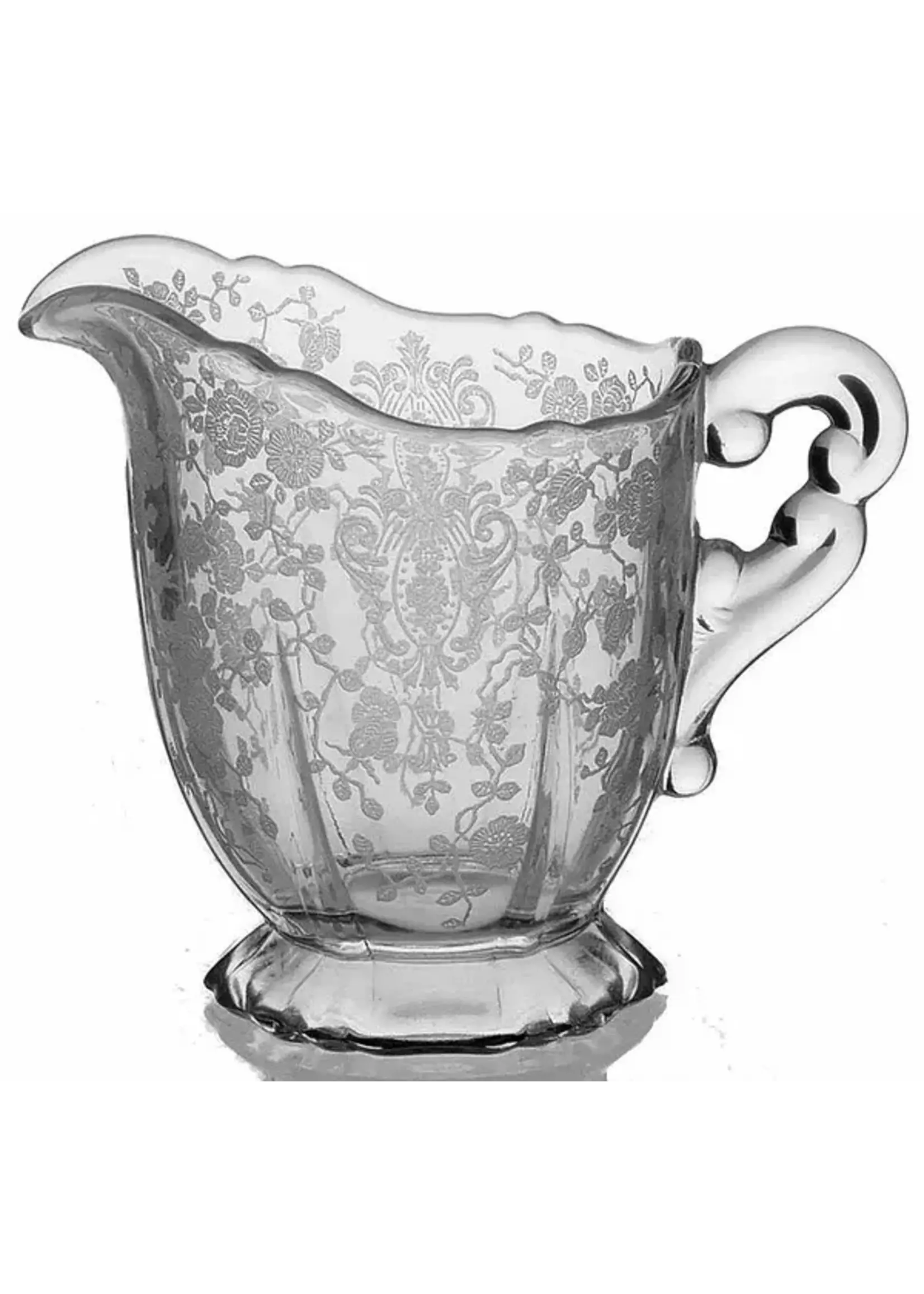 CAMBRIDGE ROSE POINT CLEAR 3400/68 FOOTED CREAMER