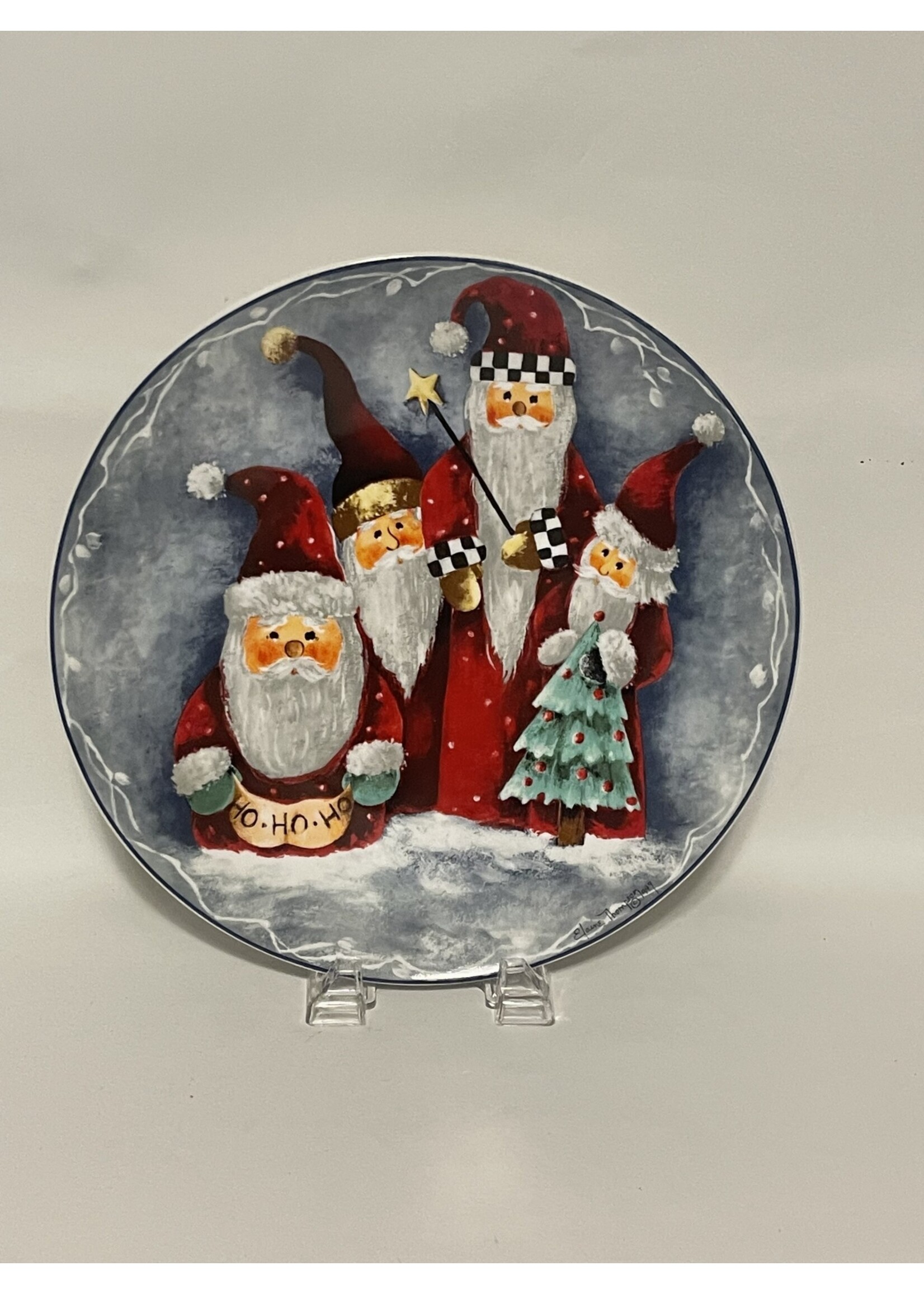 ELAINE THOMPSON SANTAS CHRISTAMS SERVING PLATE 12 1/2"