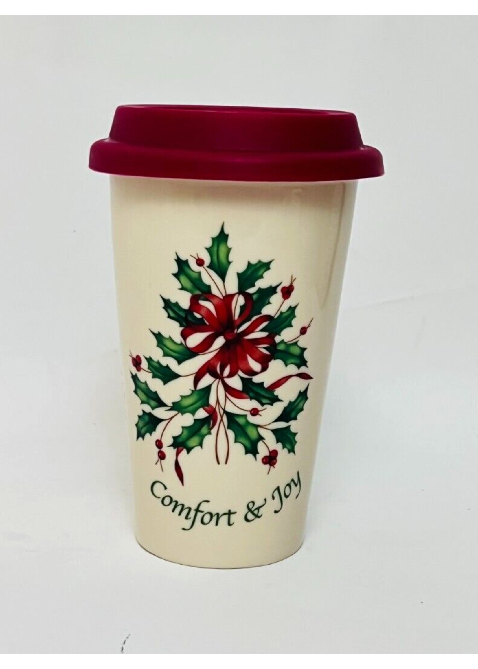 LENOX HOLIDAY COMFORT & JOY 5 3/4" TRAVEL MUG