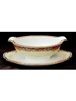 NORITAKE HARMONY GRAVY BOAT W/ATTACHED UNDERPLATE