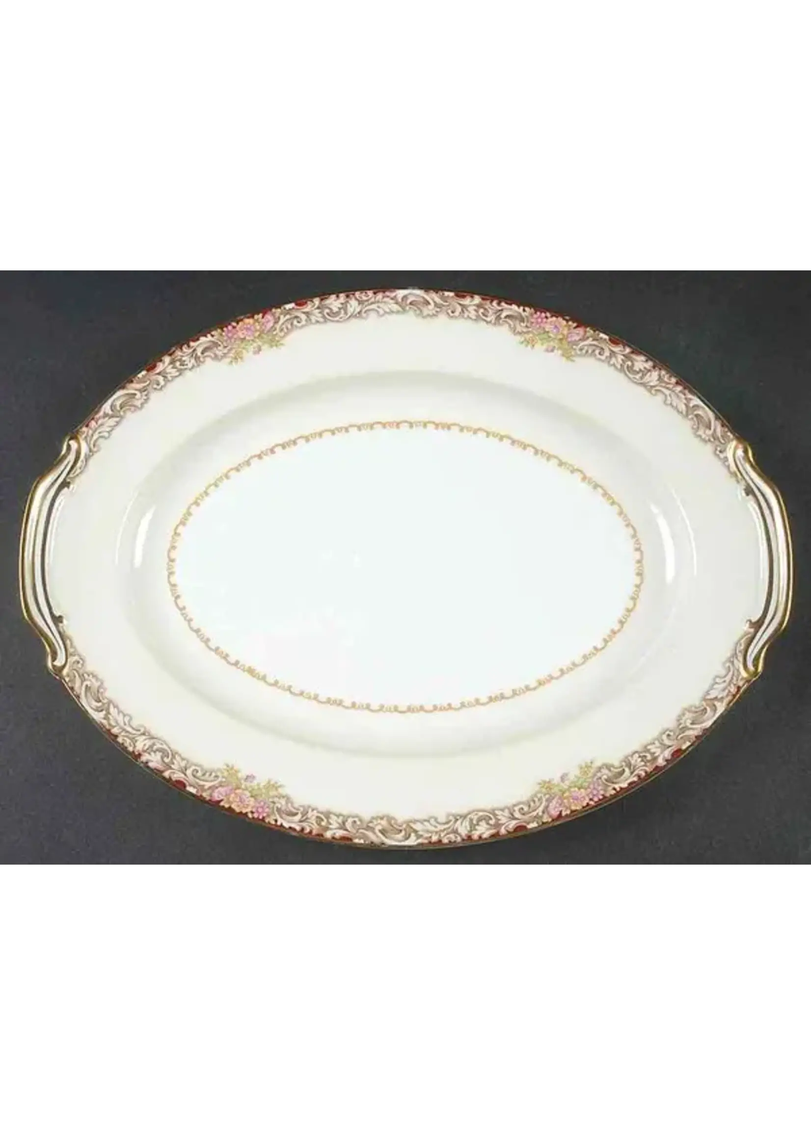 NORITAKE HARMONY GOLD TRIM OVAL PLATTER 11 5/8"