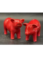 FOOD NETWORK RED PIGS SALT & PEPPER SET