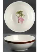 TOTALLY TODAY PINK FLAMINGO W/ PALM TREES BOWLS 7"