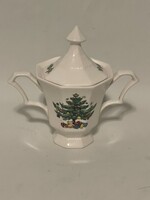 NIKKO CHRISTMASTIME SUGAR BOWL WITH LID 5 3/4"