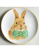 PIER 1 BUNNY FACES SALAD PLATE BOW TIE