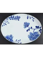 HOME BLUE & WHITE OVAL PLATTER 16"