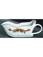 FINE CHINA OF CHINA POINSETTIA & RIBBONS GRAVY BOAT