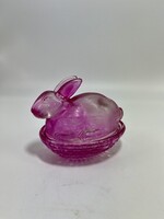 LE SMITH PINK BUNNY COVERED CANDY DISH