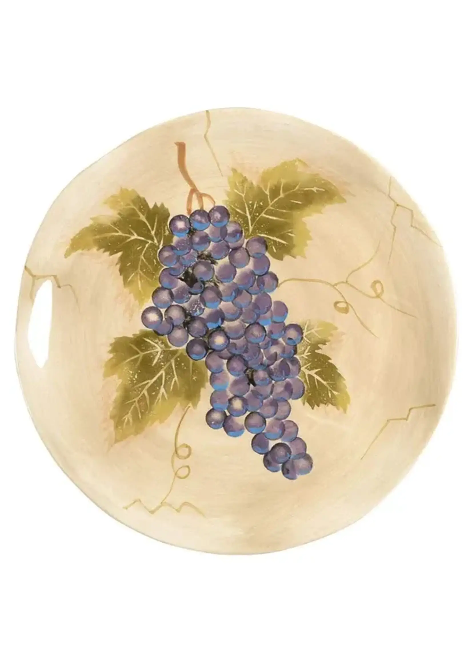 TABLETOPS UNLIMITED CABERNET SEMI SCALLOP SALAD PLATE PURPLE GRAPES