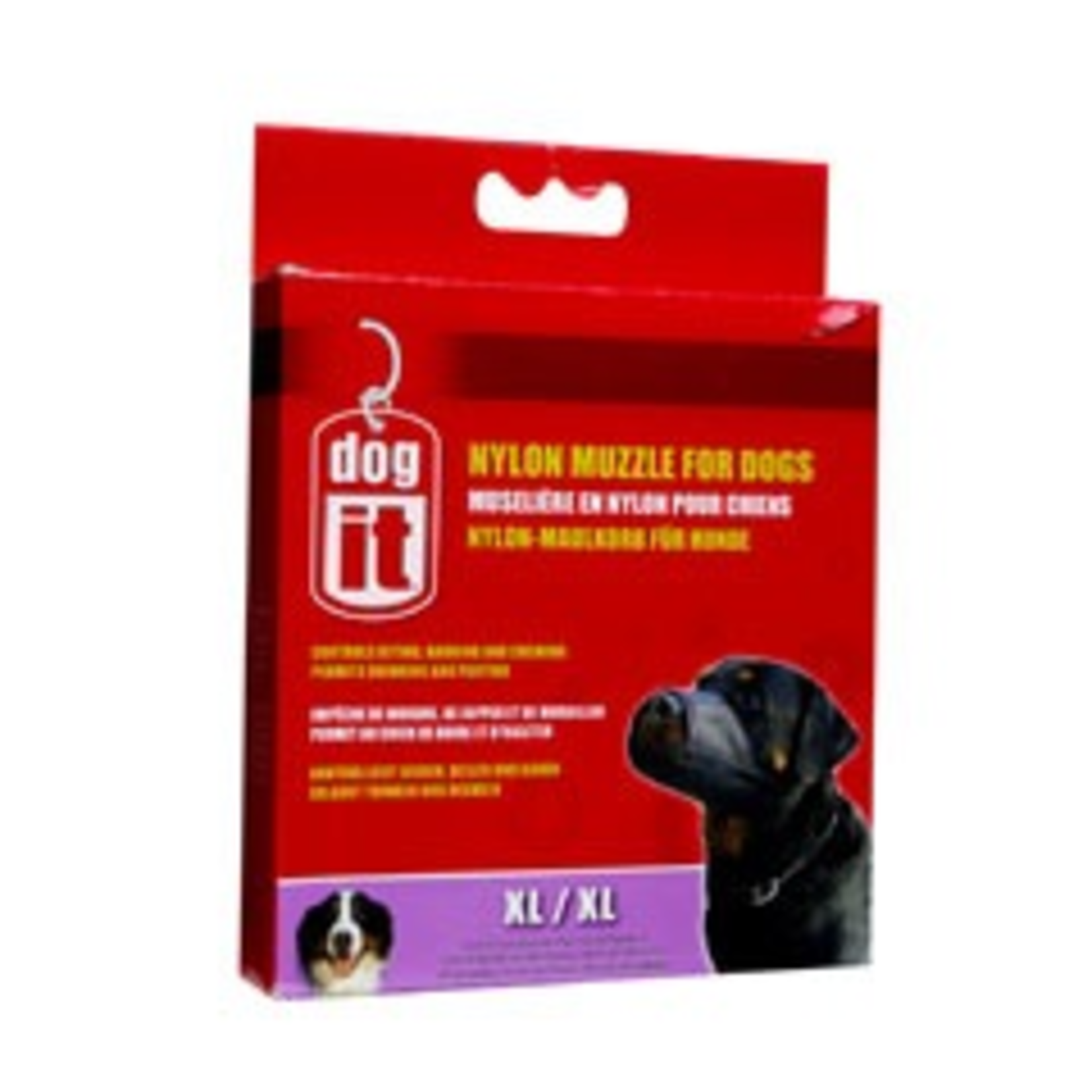 DOG IT Dogit Nylon Dog Muzzle, Black, XLarge,21.5 cm/8.5"