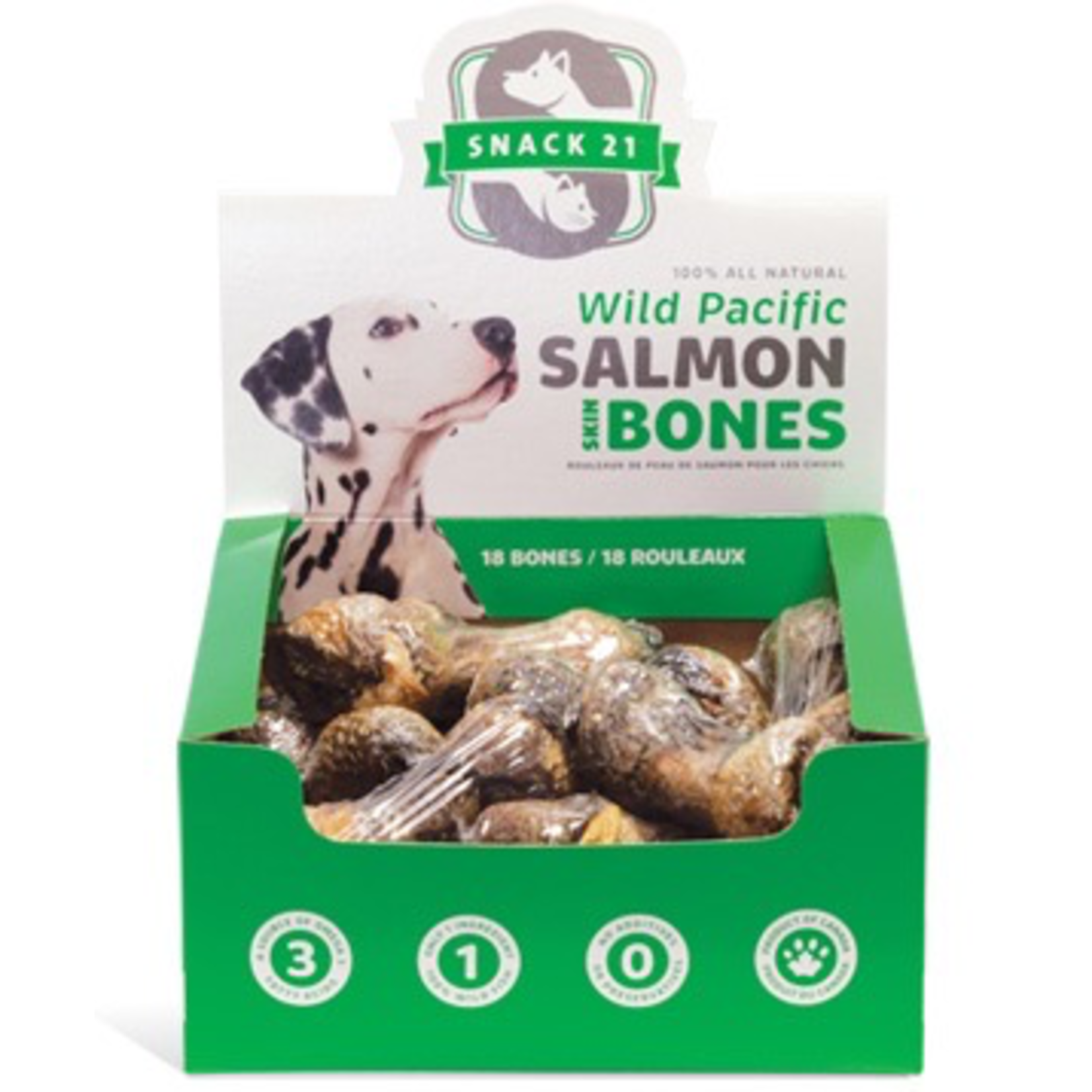 (W) Snack 21 Salmon Skin Bones for Dogs