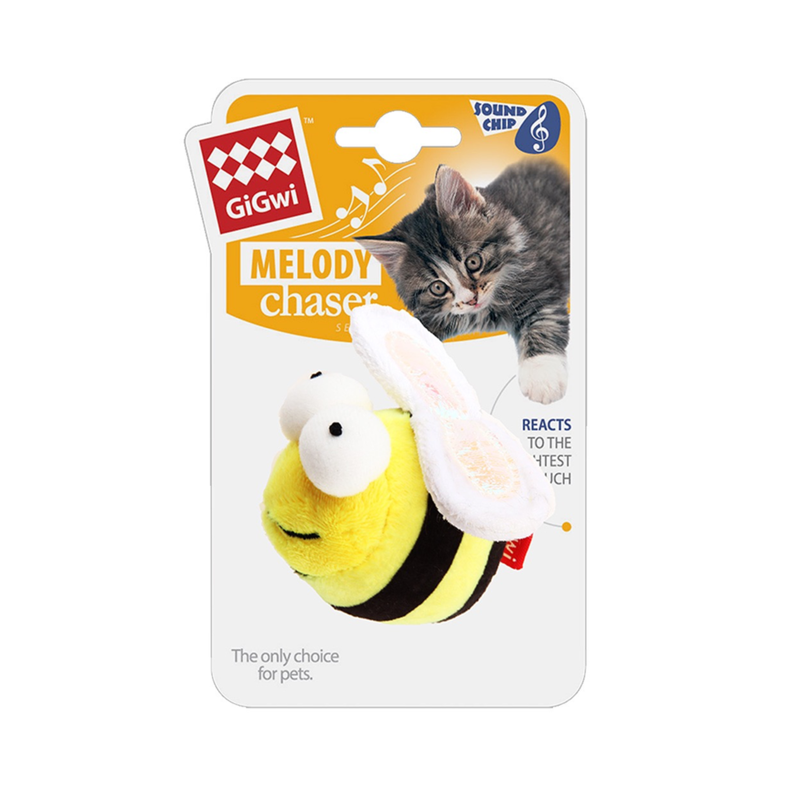 GIGWI Melody Chaser - Bee with Motioned Activated Sound Chip