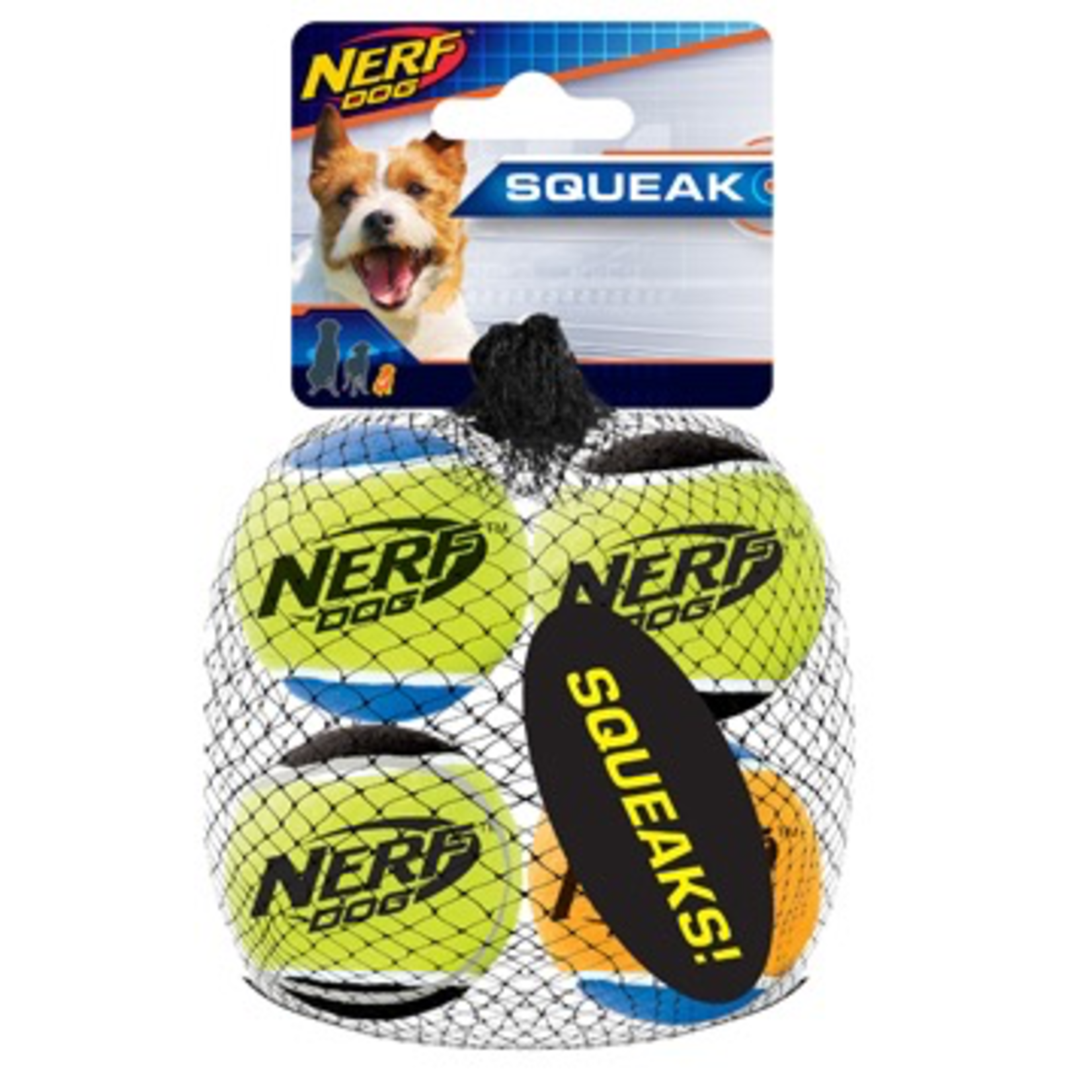 NERF (W) Nerf Dog Squeak Tennis Balls, 4pk, X-Small, 1.75in