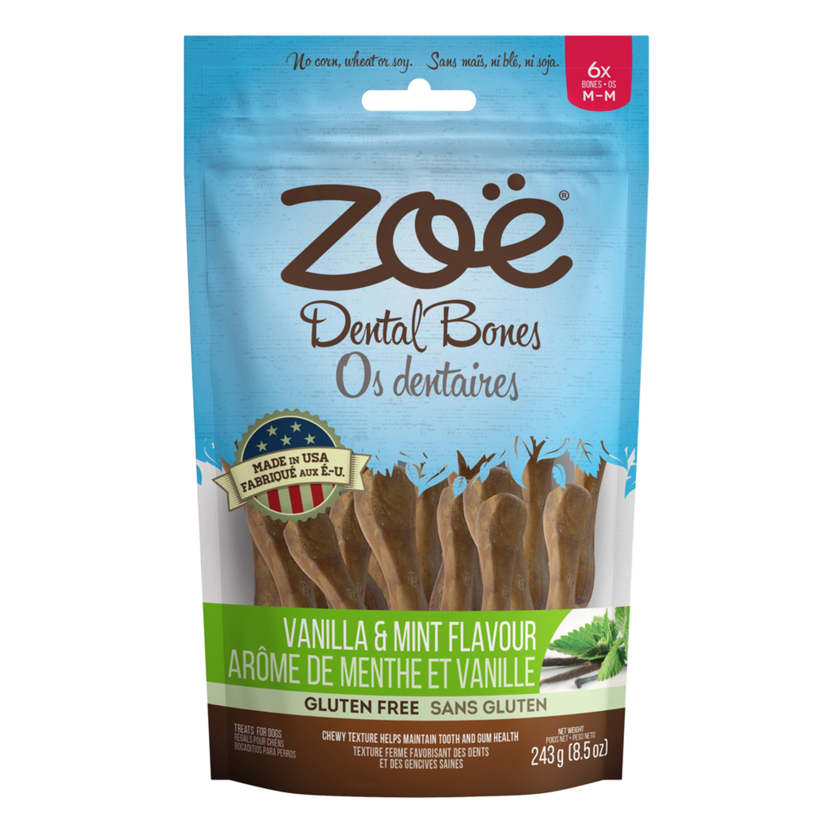 ZOE Zoë Dental Bones - Vanilla and Mint Flavour - Medium - 243 g (8.5 oz)