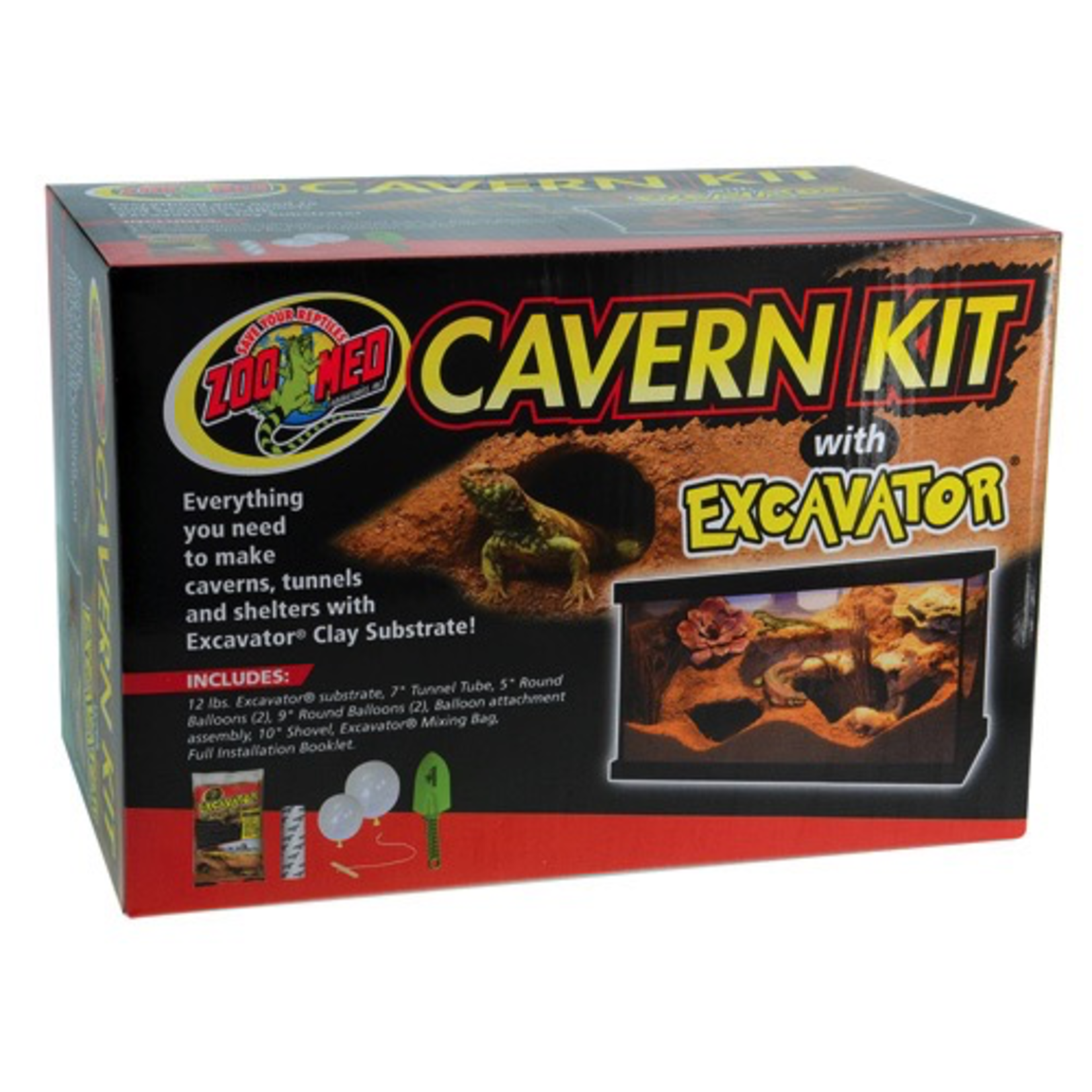 Zoo Med  Cavern Kit with Excavator Clay Burrowing Substrate