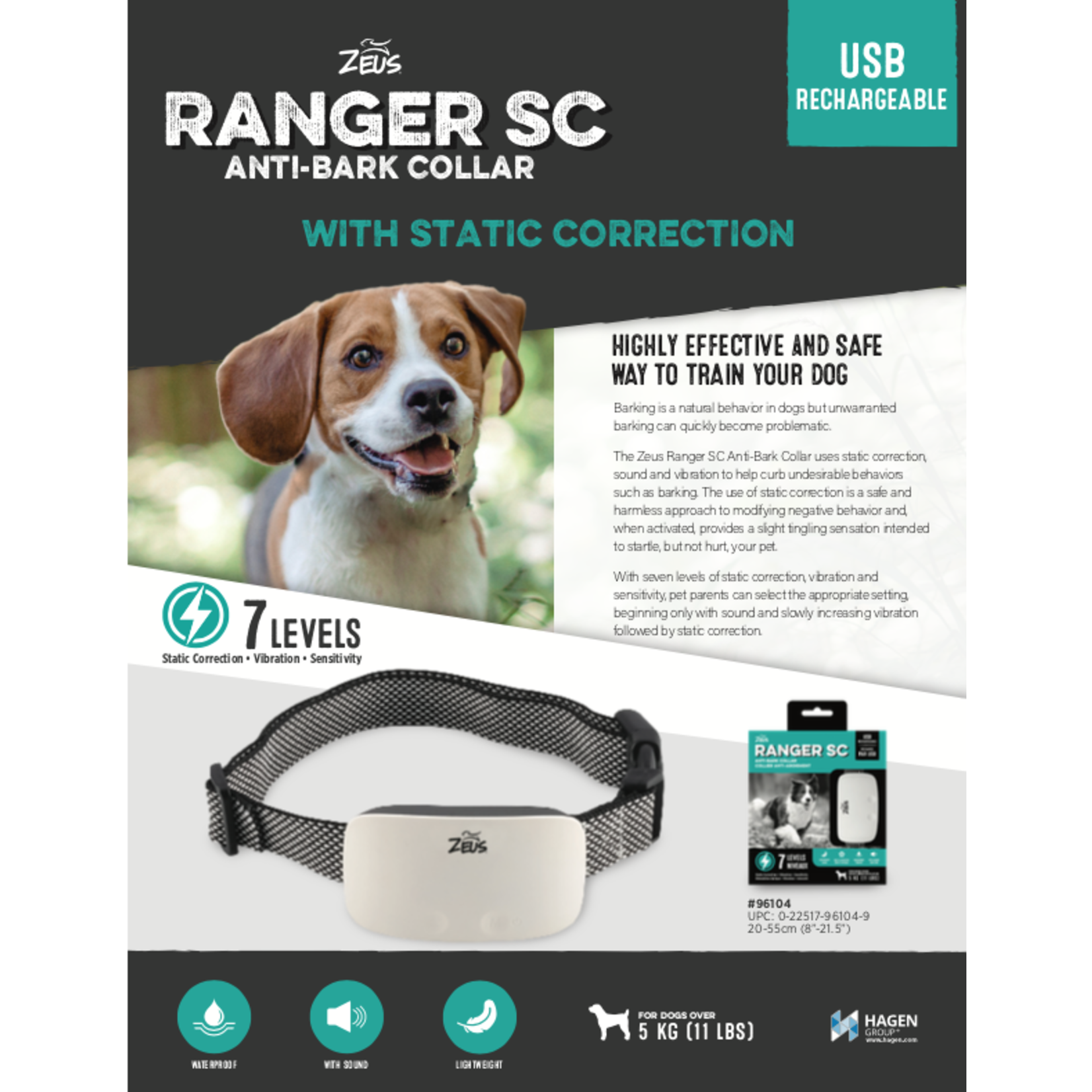 ZEUS Zeus Ranger Anti-Bark Collar, Static Correction