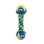 ZEUS (W) K9 Fitness by Zeus Double Tennis Ball Rope Dumbbell with Tennis Ball - Medium - 6.35 cm (9 in) 96371