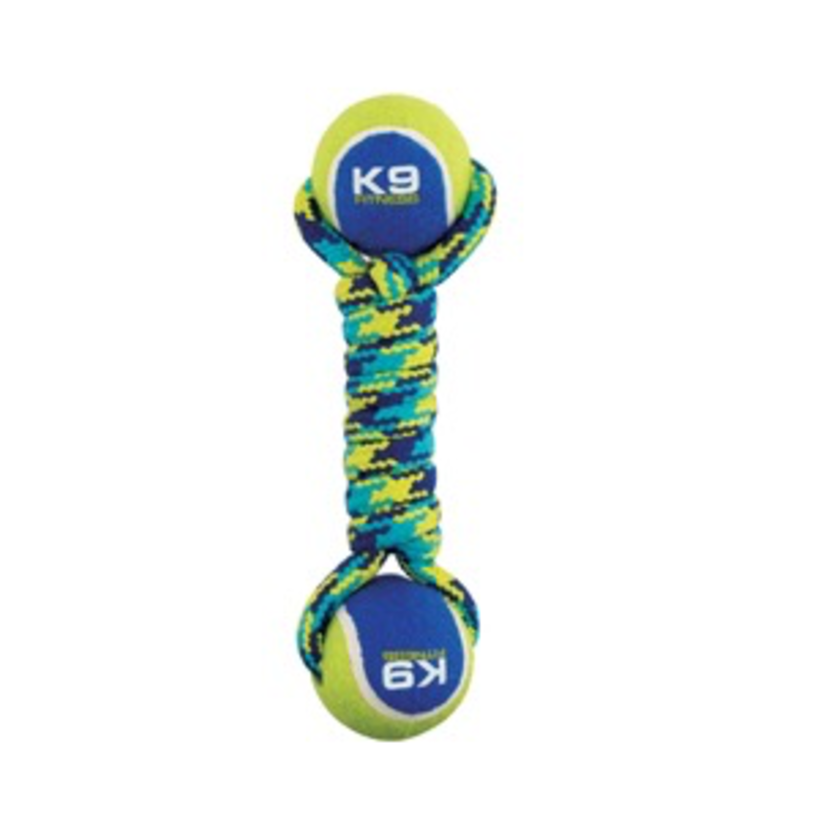 ZEUS (W) K9 Fitness by Zeus Double Tennis Ball Rope Dumbbell with Tennis Ball - Medium - 6.35 cm (9 in) 96371