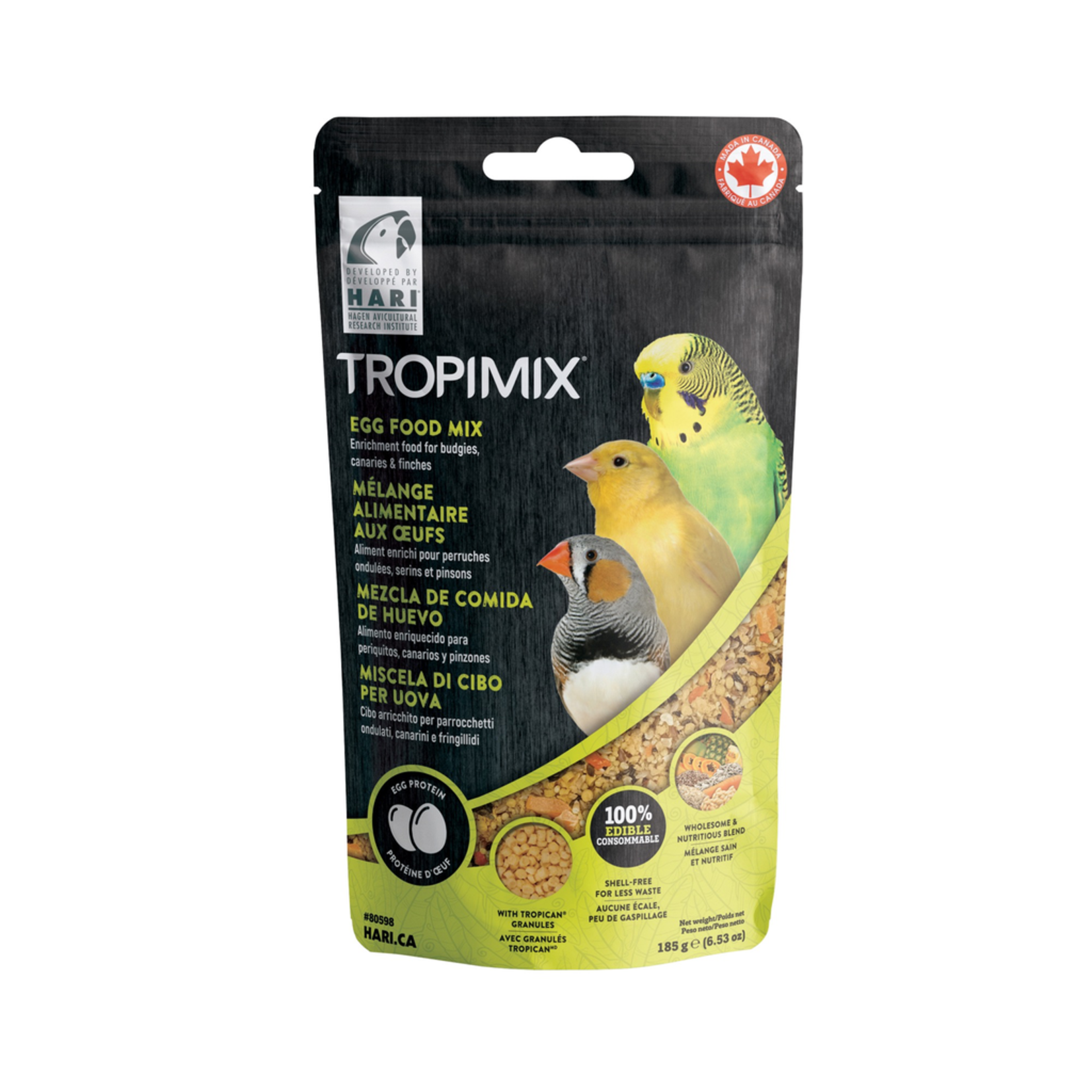 TROPICAN Tropimix Egg Food Mix Enrichment Food for Budgies, Canaries & Finches - 185 g (6.53 oz)
