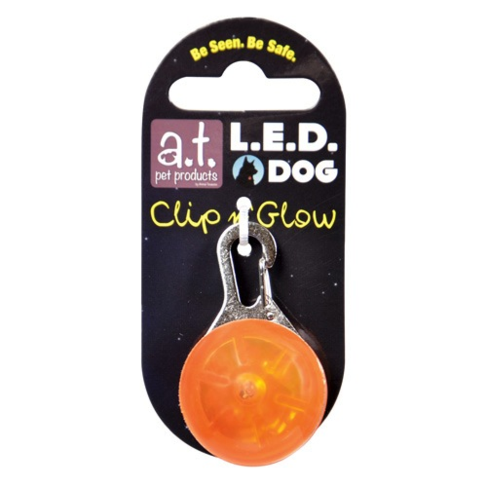 A.T. PET PRODUCTS (D) AT LED DOG TAG ORANGE