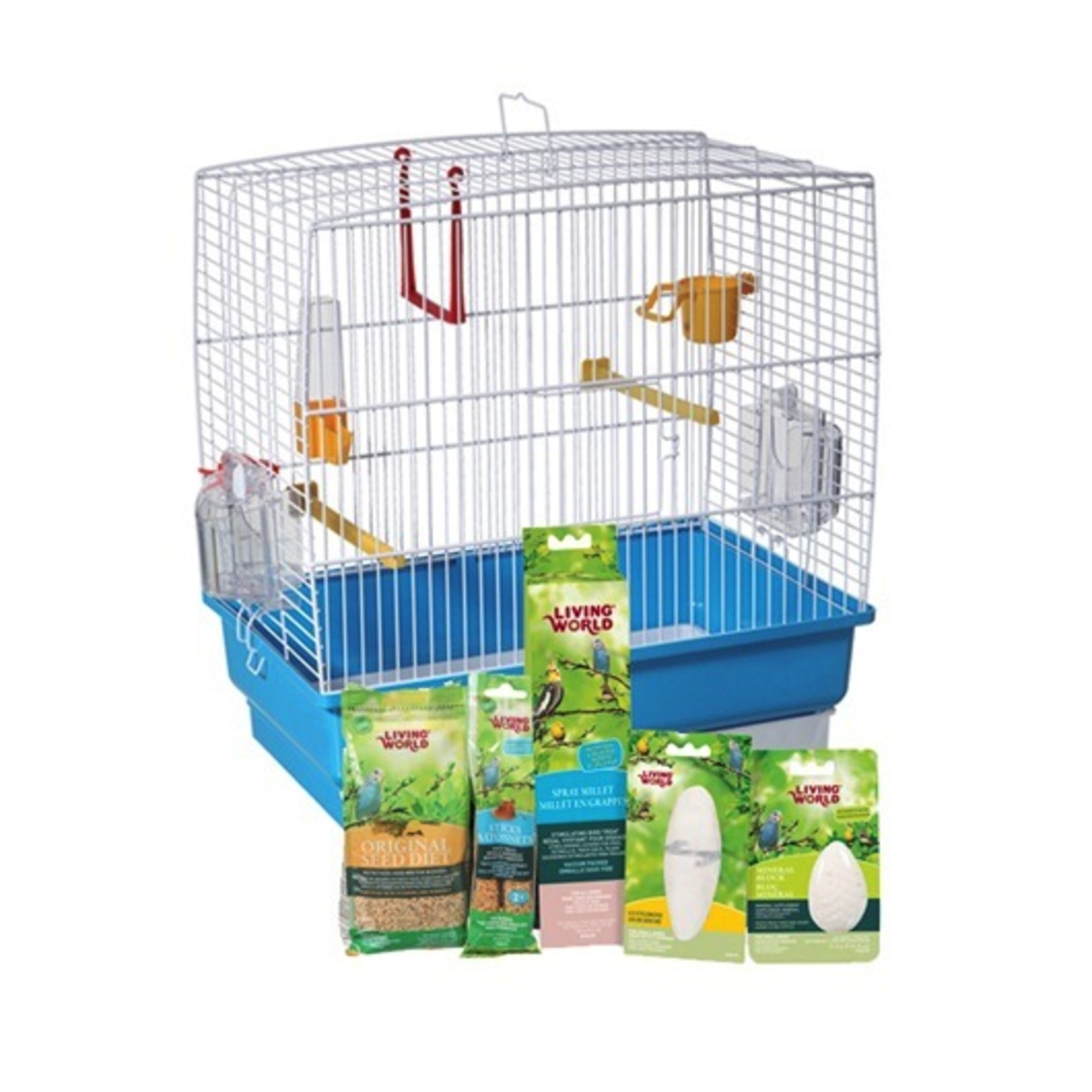 LIVING WORLD (W) Living World Budgie Starter Kit - 40 cm L x 25 cm W x 41 cm H (15.75" x 9.8" x 16")