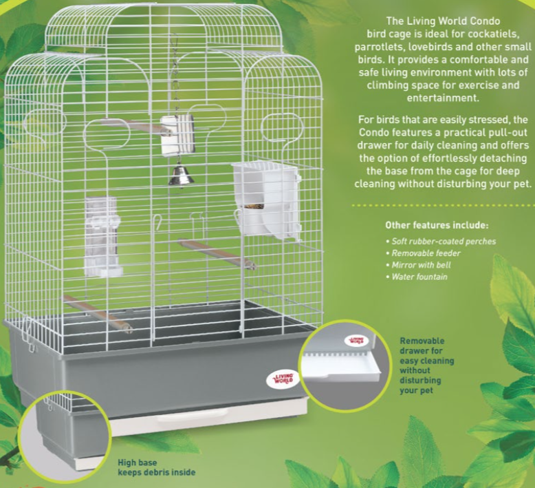 Curated visual reference: Jumbo Bird Condo Cages Reference: Living World Condo Bird Cage